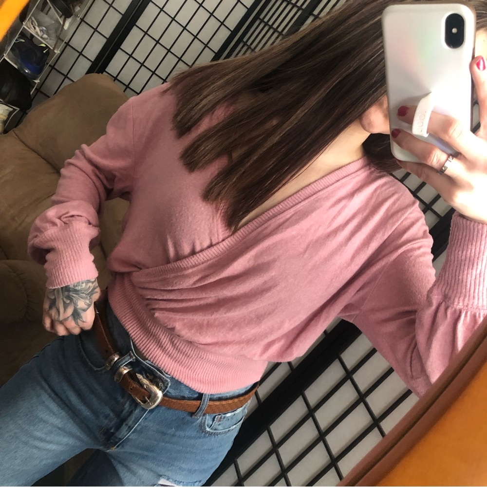Anthropologie Rose Super Soft Long Sleeve Blouse